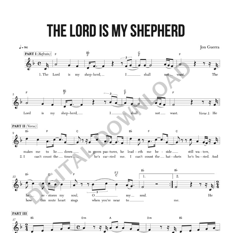 Devotional Music Songbook BEST VALUE! (Complete Set of Jon Guerra's Lead Sheets/Chord Charts - PDF)