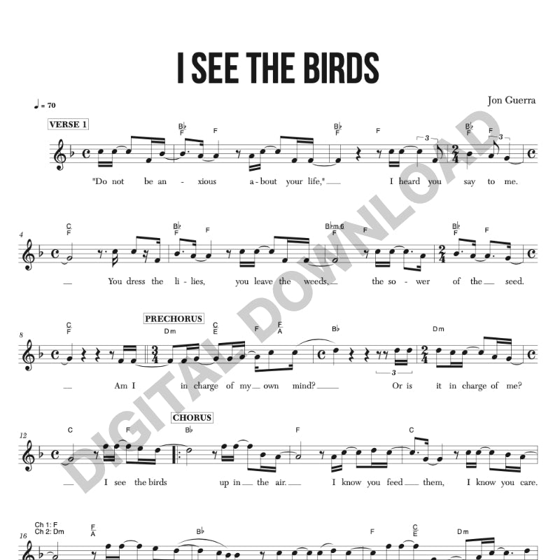 Devotional Music Songbook BEST VALUE! (Complete Set of Jon Guerra's Lead Sheets/Chord Charts - PDF)