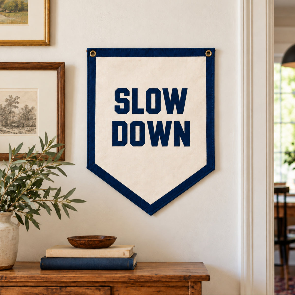 "Slow Down" Camp Flag from "Silence Is Praise (Psalm 65:1)"