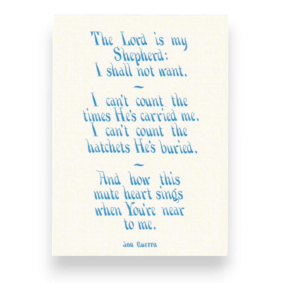 "The Lord Is My Shepherd" Blue Lyric Print 5x7
